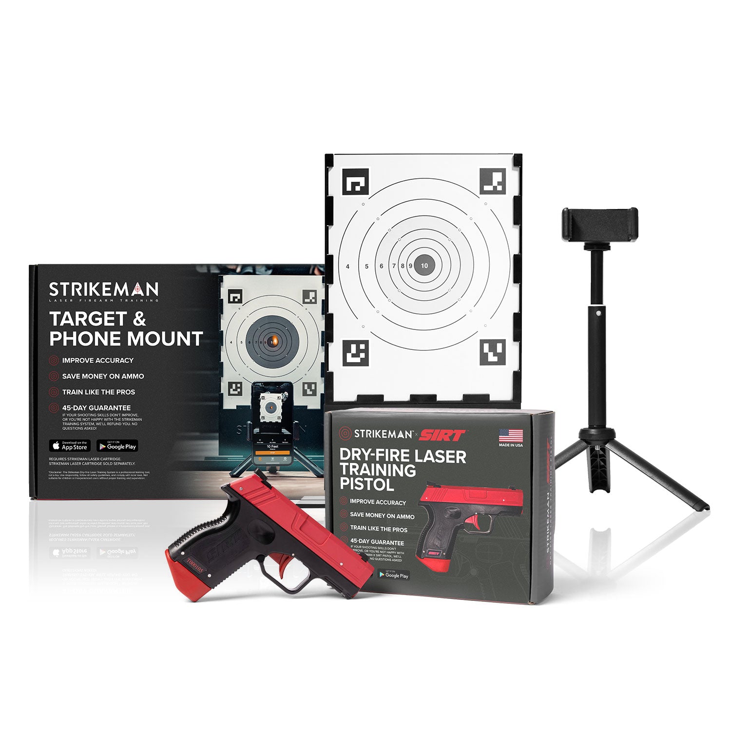 Strikeman x SIRT Dry-Fire Laser Training Pistol + Target & Phone Mount